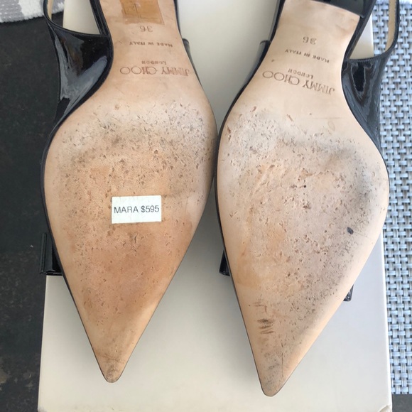 HP 🎉💝Jimmy Choo bow patent leather size 36 heels - Picture 7 of 8